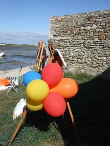 Ballons sur chevalet